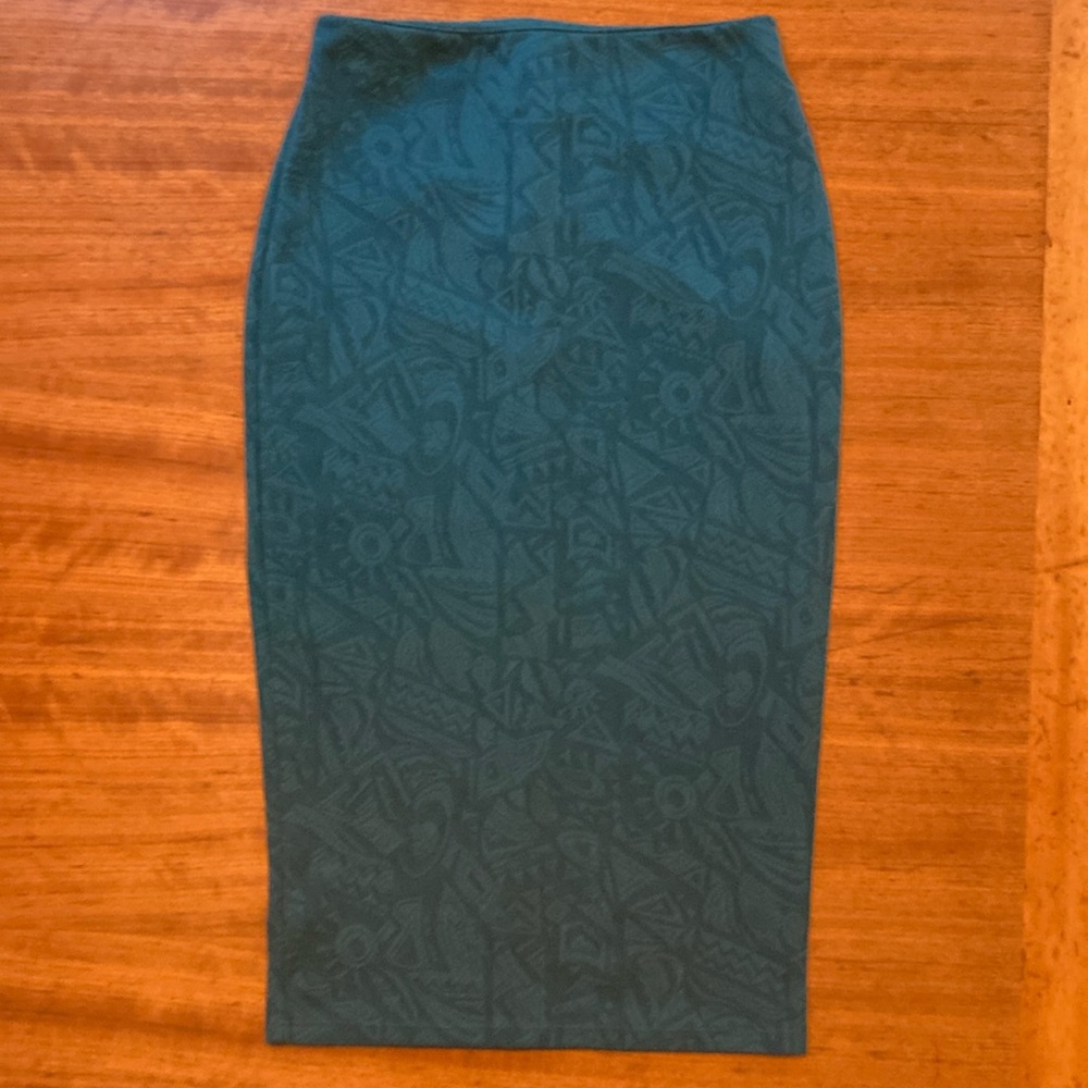 ASTR the Label Midi Pencil Skirt Emerald Green Fitted Stretchy M